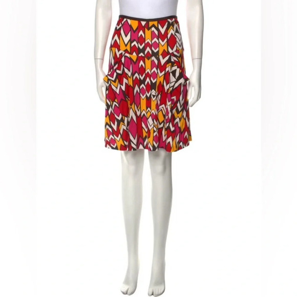 DIANE VON FURSTENBERG NWOT Fez Silk Skirt in Zambeze Graphic Multi - Picture 1 of 9
